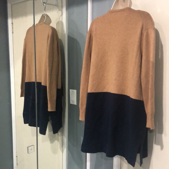 Madewell Kent Colorblock Coziest Sweater tan/blue - Picture 15 of 16